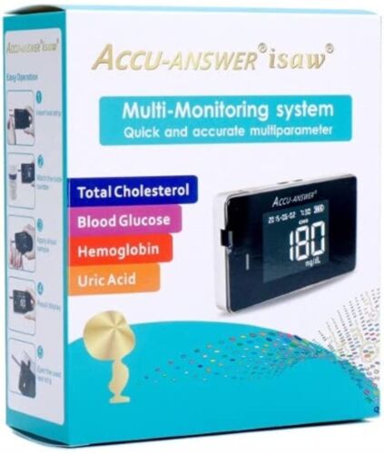 ACCU ANSWER isaw® 4-in-1 Multi Monitor | Glucose, Cholesterol, Uric, Haemoglobin